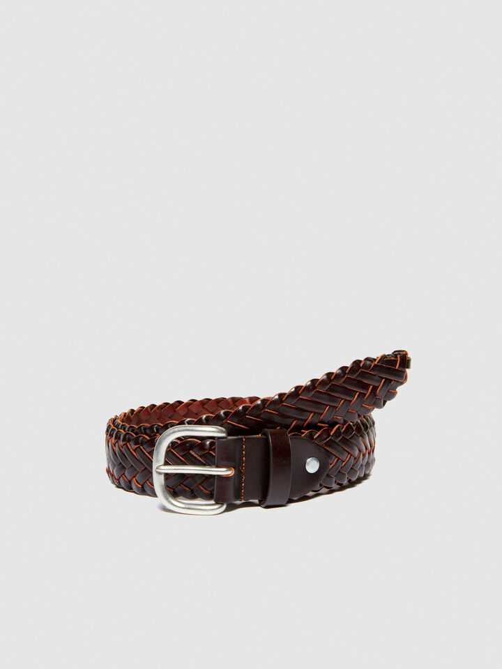 Woven belt - men's belts - Dark Brown | Sisley image number 2